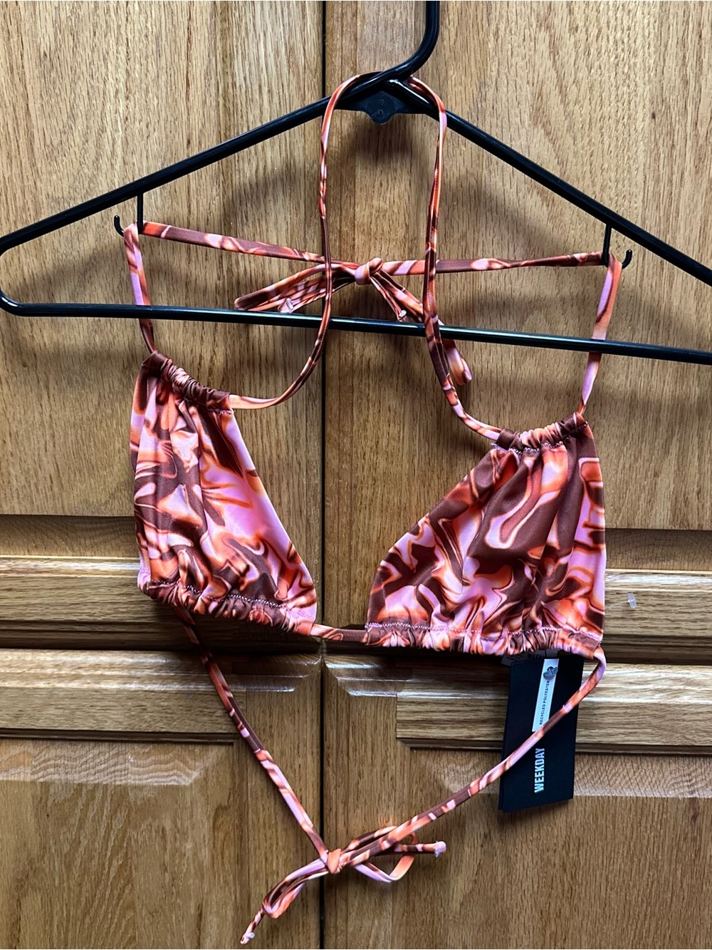 Weekday Pink Swirl Bikini Top